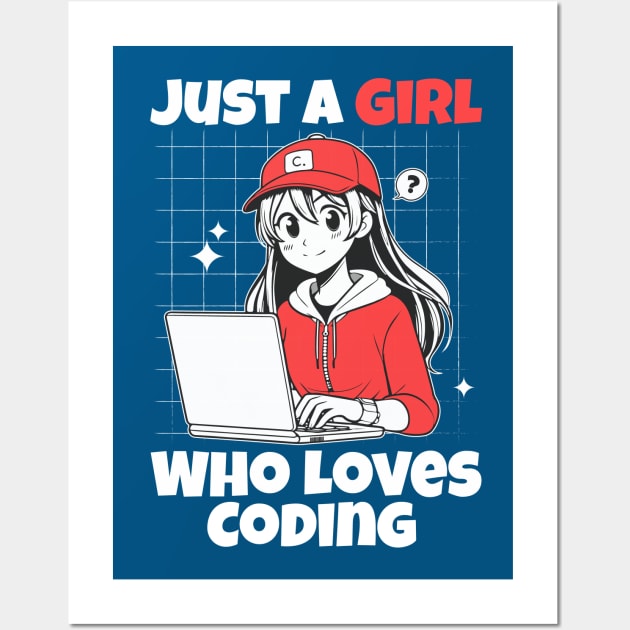 Just a Girl Who Loves Coding Wall Art by TwirlArt